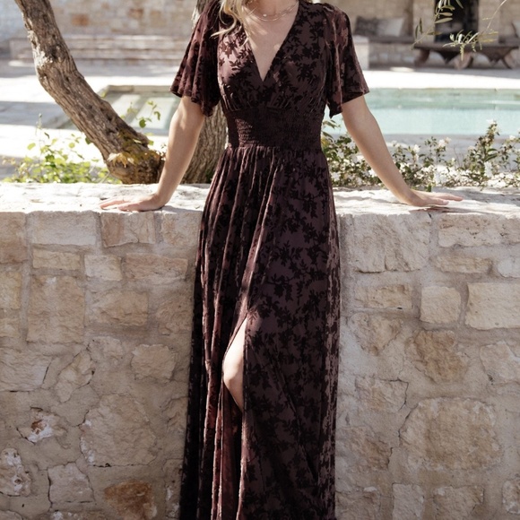 Baltic Born Veronica Velvet Maxi Dress | Espresso Size XL (NEVER WORN) - Picture 1 of 6